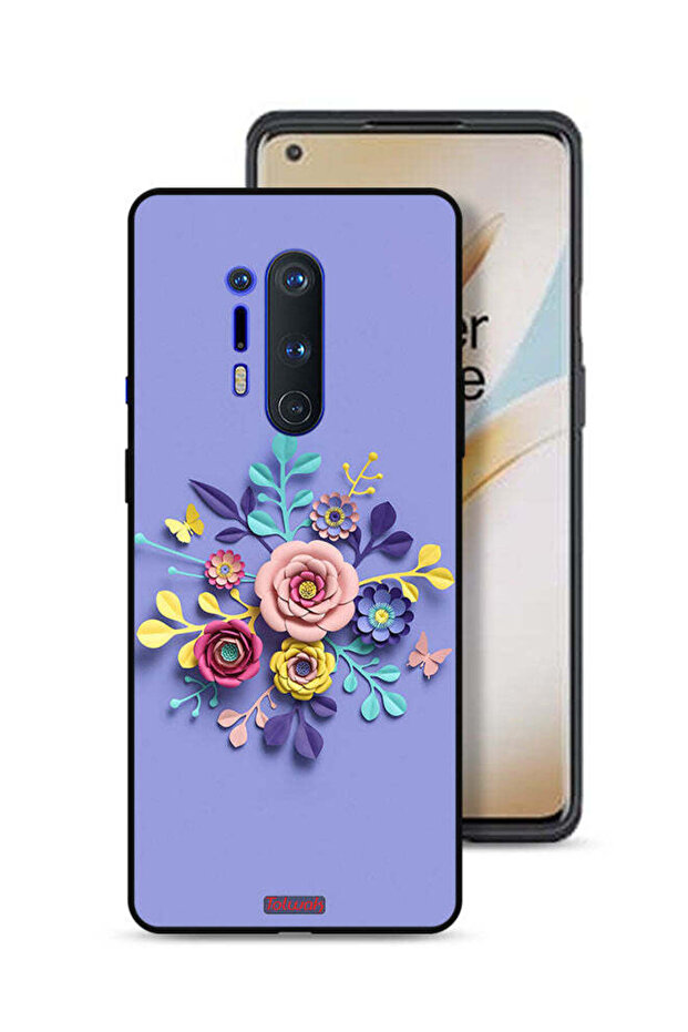 غطاء حماية لهاتف OnePlus 8 Pro برسومات زهور فنية