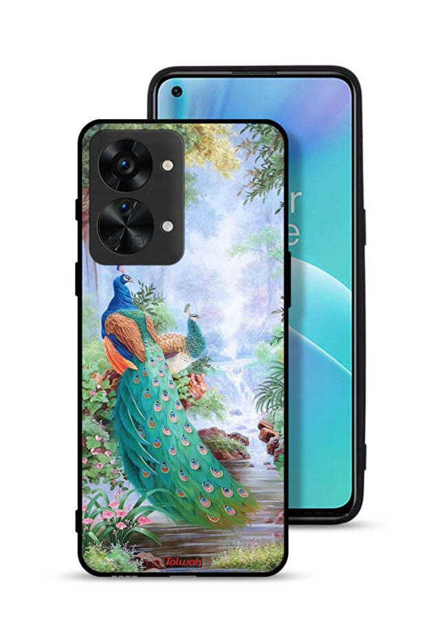 غطاء حماية لهاتف OnePlus Nord 2T 5G بنقشة الطاووس