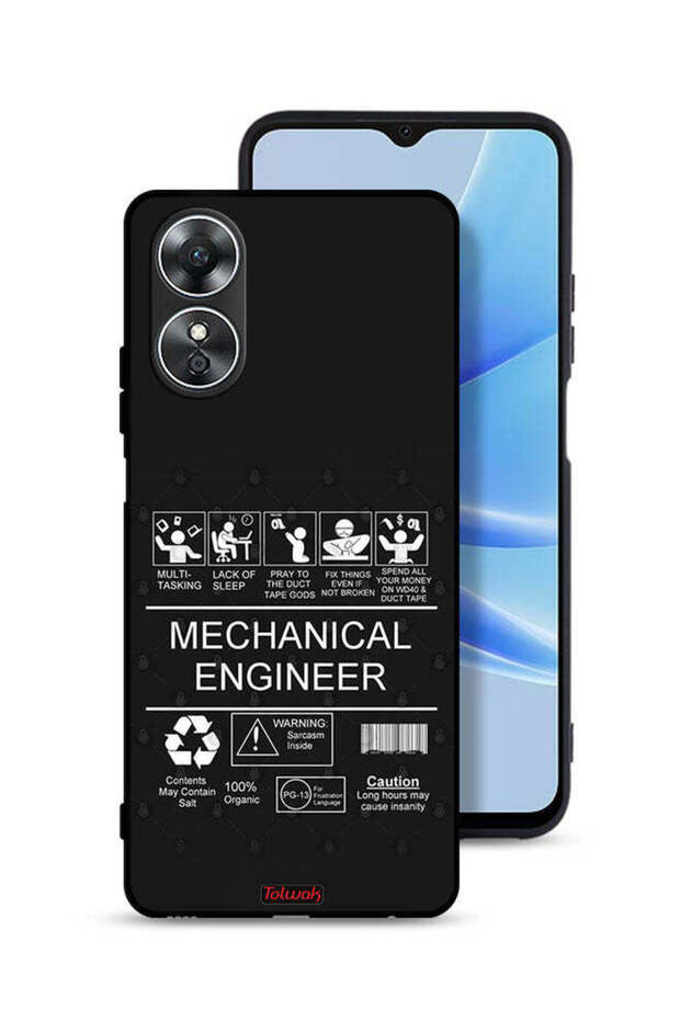 غطاء حماية لهاتف Oppo A17 - ملصق مهندس ميكانيكي
