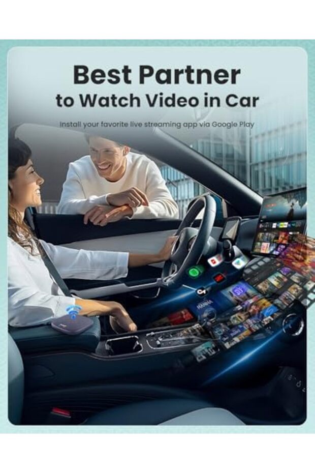 Tbox Plus Android 13 (8GB+128GB) Ai Car Box, 3-in-1 Wireless CarPlay/Android Auto with Enh - 9