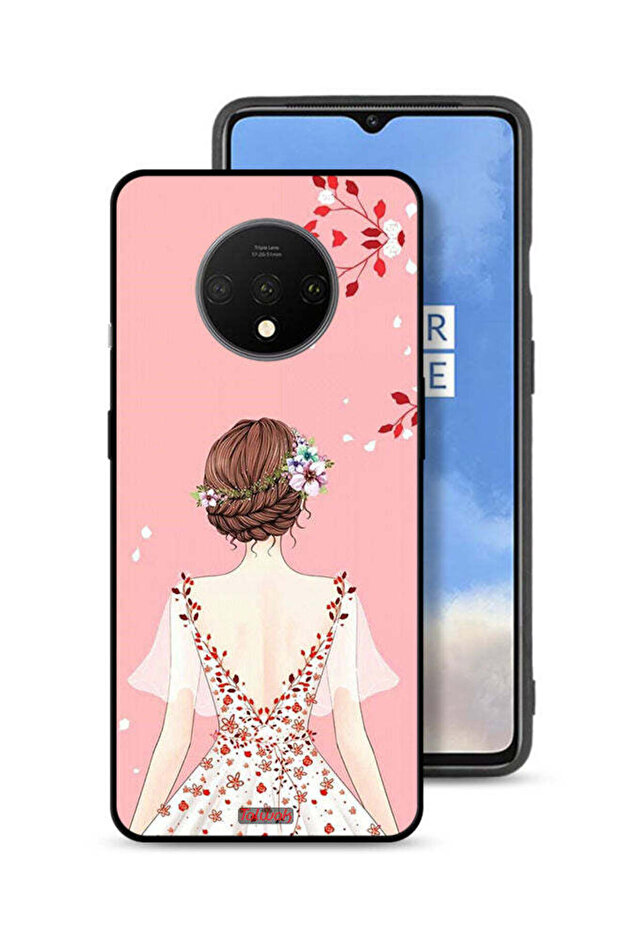 غطاء حماية لهاتف OnePlus 7T برسومات فتاة واقفة
