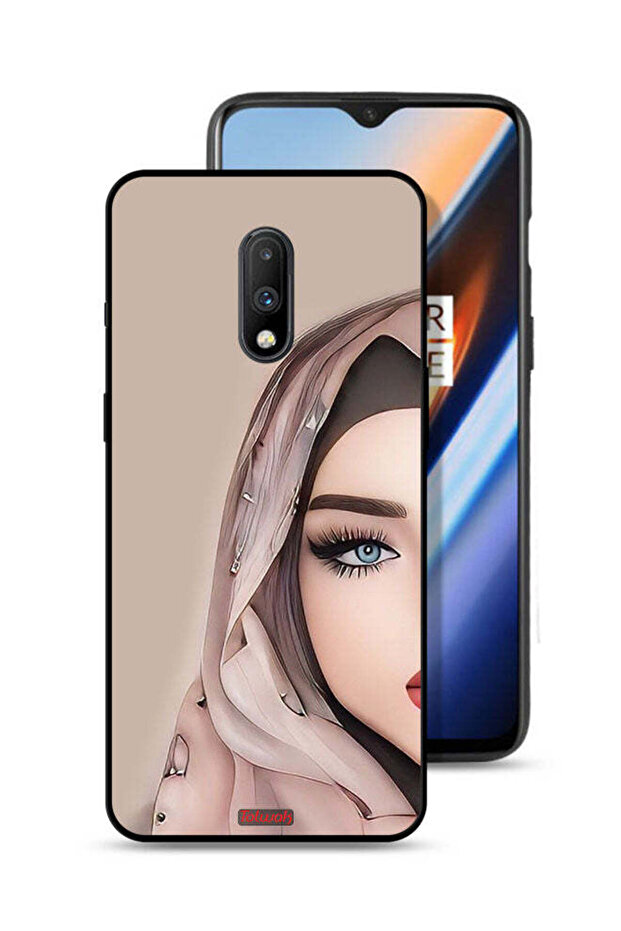 OnePlus 7 Protective Case Cover Half Face Girl Art