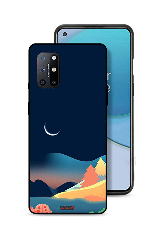 غطاء حماية لهاتف OnePlus 8T 5G برسومات تجريدية على شكل قمر