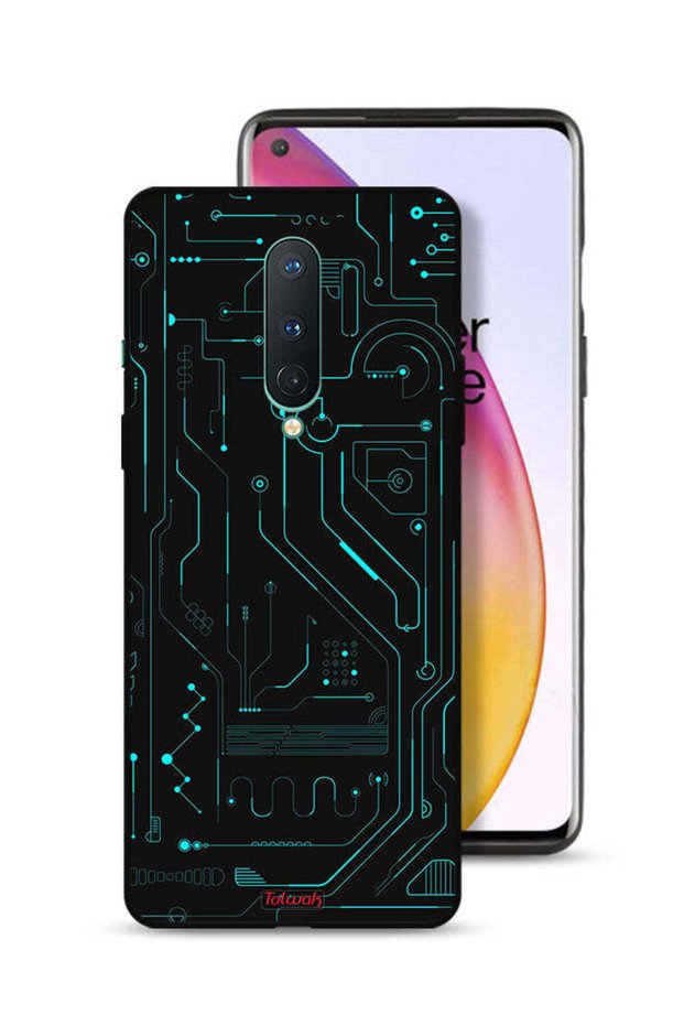غطاء حماية لهاتف OnePlus 8 دوائر فنية رقمية بسيطة شاشات متعددة