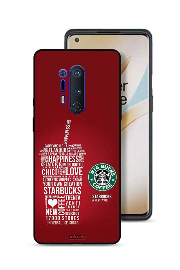 غطاء حماية لهاتف OnePlus 8 Pro بملصق قهوة