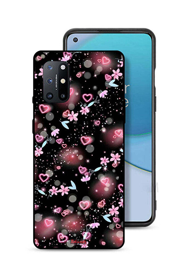 غطاء حماية لهاتف OnePlus 8T Plus 5G برسومات قلوب وأزهار صغيرة