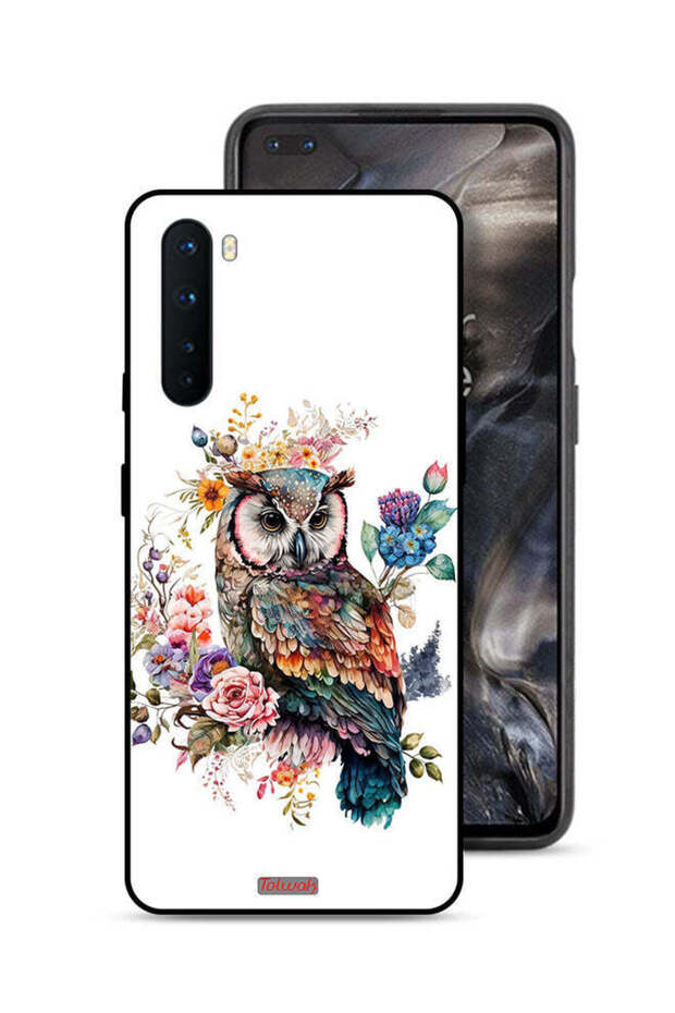 غطاء حماية لهاتف OnePlus Nord بتصميم بومة فنية تجريدية