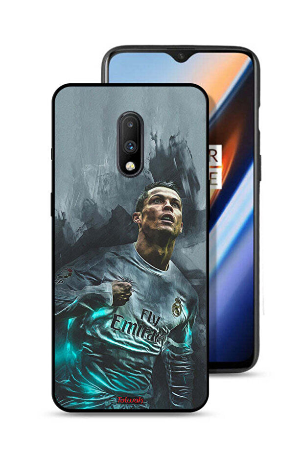 غطاء حماية لهاتف OnePlus 7 برسومات كريستيانو رونالدو