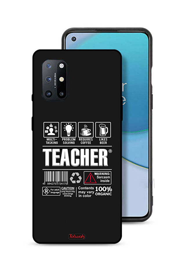 غطاء حماية لهاتف OnePlus 8T 5G، ملصق المعلم