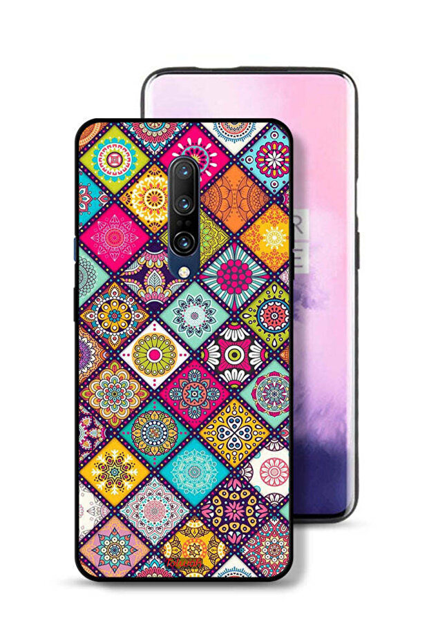 OnePlus 7 Pro Protective Case Cover Mandala Squares Pattern