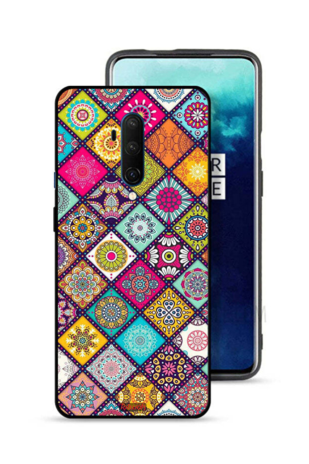 OnePlus 7T Pro Protective Case Cover Mandala Squares Pattern