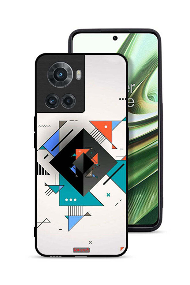 غطاء حماية لهاتف OnePlus 10R 5G بأشكال مربعة ومثلثة ونمط تجريدي