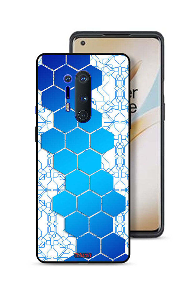 غطاء حماية لهاتف OnePlus 8 Pro بنمط شبكة أيقونات سداسية الشكل من Honeycomb