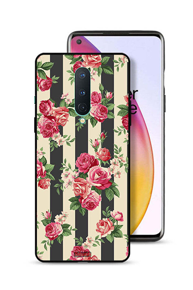 غطاء حماية لهاتف OnePlus 8 بنقشة الورود - 1