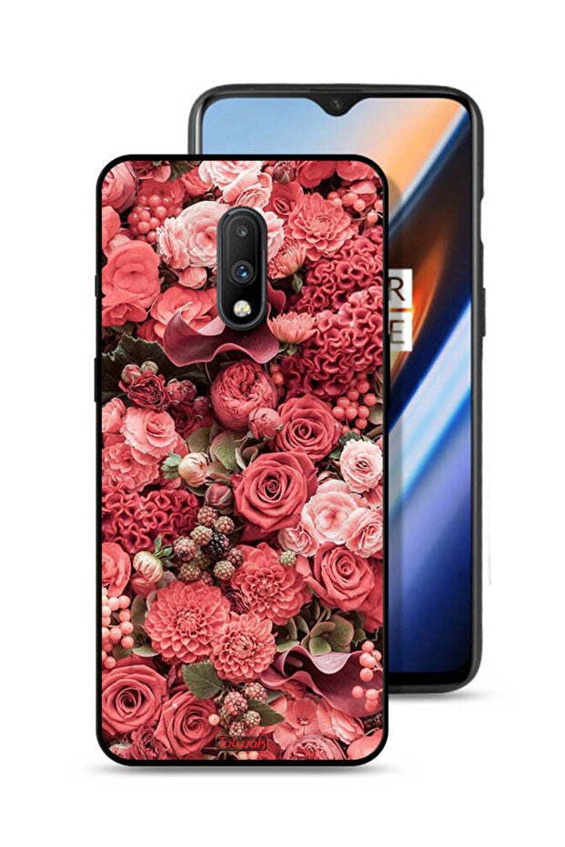 OnePlus 7 Protective Case Cover Peach Roses