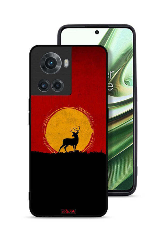 غطاء حماية لهاتف OnePlus 10R 5G بتصميم غزال وقمر