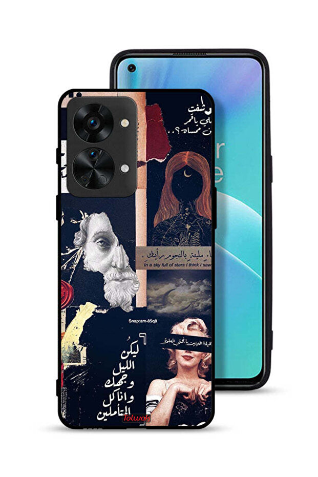 غطاء حماية لهاتف ون بلس نورد 2T 5G بعبارات عربية ووجوه مقطوعة