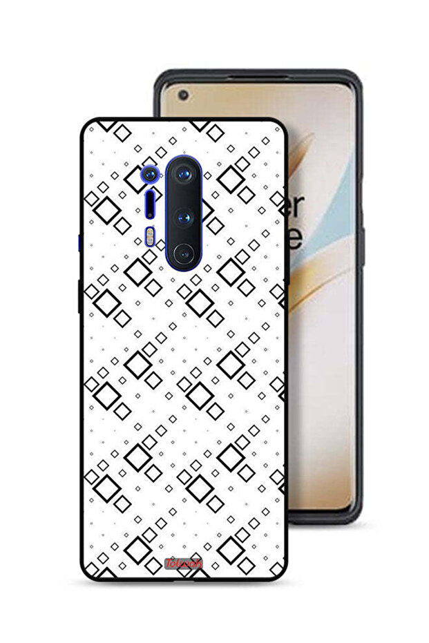 غطاء حماية لهاتف OnePlus 8 Pro بتصميم مربع تجريدي فني رقمي