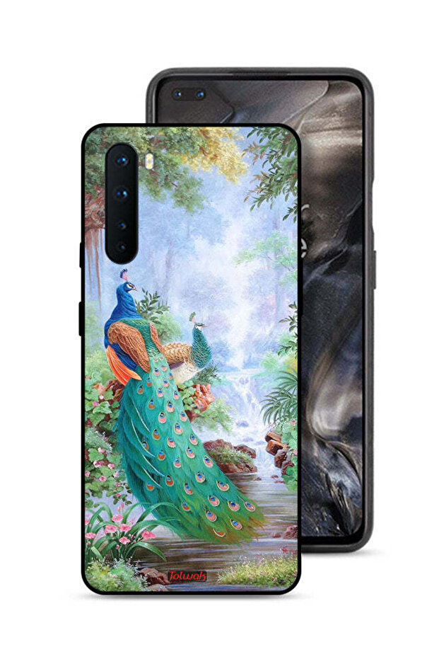 غطاء حماية لهاتف OnePlus Nord بنقشة الطاووس