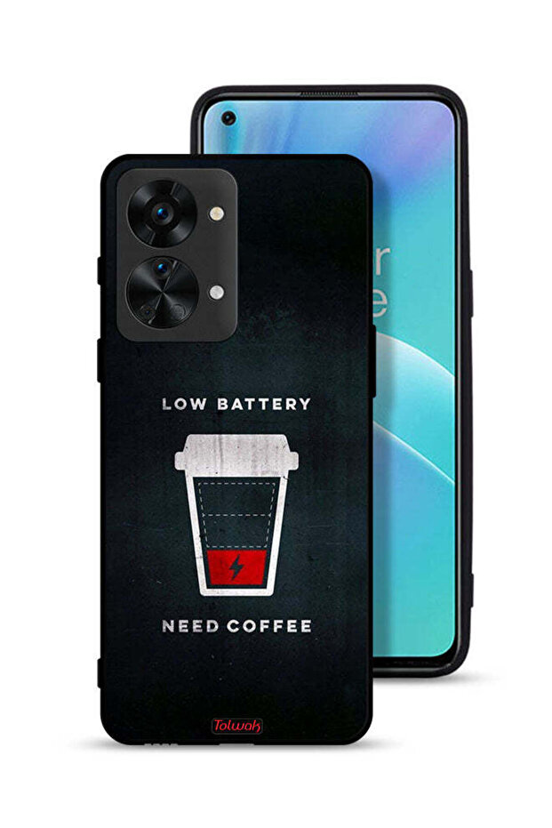 غطاء حماية لهاتف OnePlus Nord 2T 5G - بطارية منخفضة - يحتاج إلى قهوة