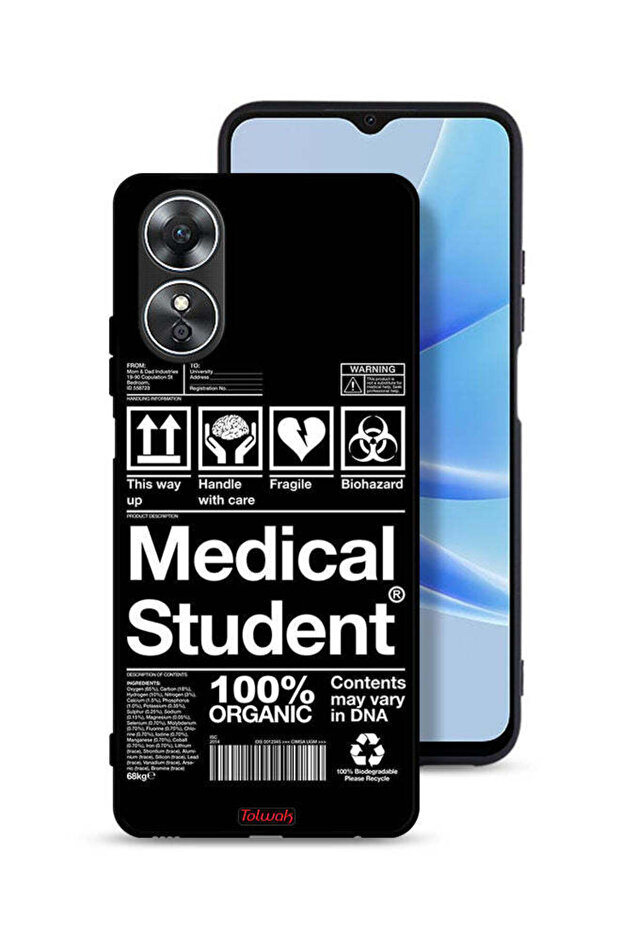 غطاء حماية لهاتف Oppo A17 - ملصق طالب الطب