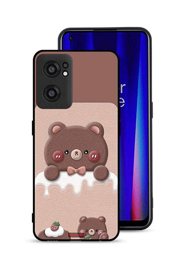 غطاء حماية لهاتف OnePlus Nord CE 2 5G بطبعة دب الفراولة