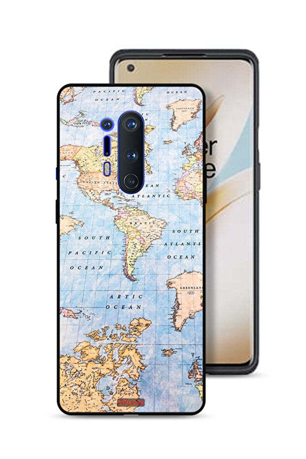 غطاء حماية لهاتف OnePlus 8 Pro بتصميم خريطة العالم