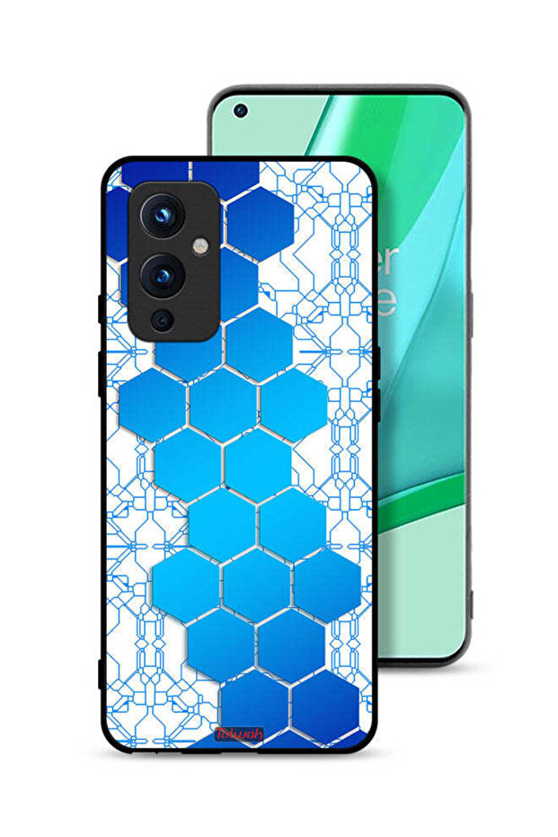 غطاء حماية لهاتف OnePlus 9 5G بنمط شبكة أيقونات سداسية الشكل من Honeycomb