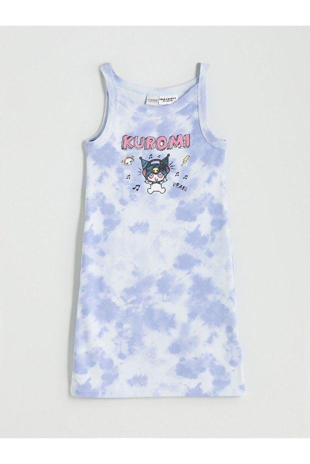 Özmarka New Season Crew Neck Kuromi Printed Girl's Dress