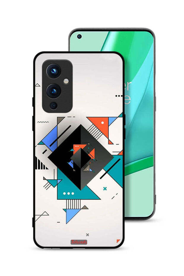 غطاء حماية لهاتف OnePlus 9 5G بأشكال مربعة ومثلثة ونمط تجريدي