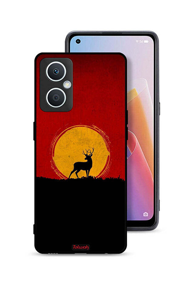 غطاء حماية Oppo A96 5G (الصين) بتصميم غزال وقمر