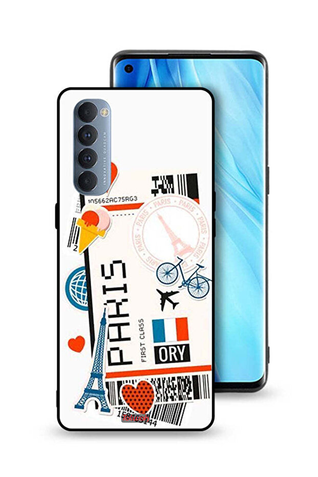 غطاء حماية لهاتف Oppo Reno4 Pro 4G ملصق باريس