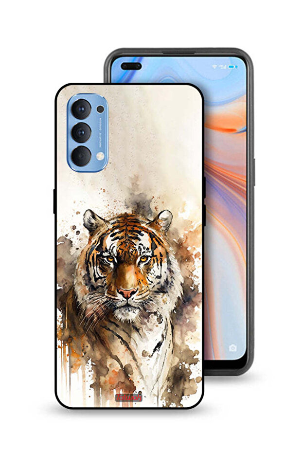 غطاء حماية لهاتف Oppo Reno4 4G بنقشة الفهد التجريدي