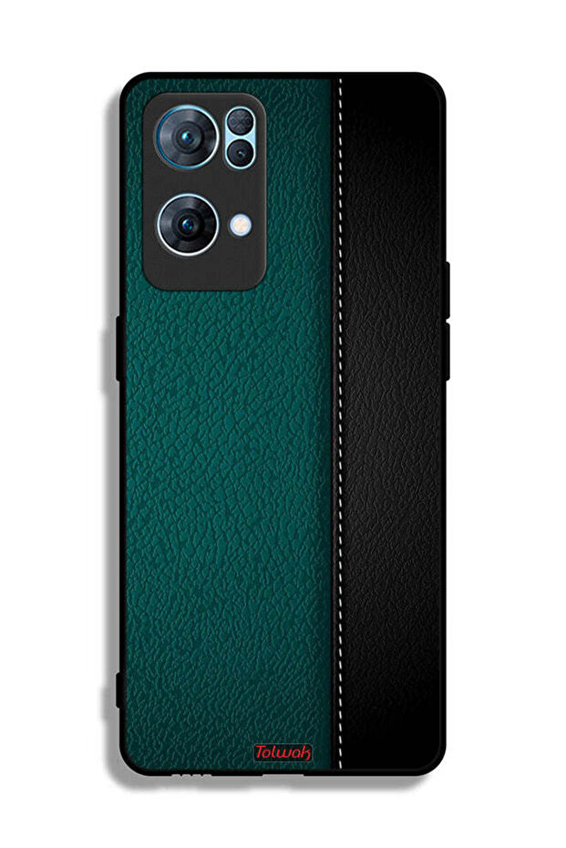 غطاء حماية جلدي بنمط هندسي لهاتف Oppo Reno7 Pro 5G - 2