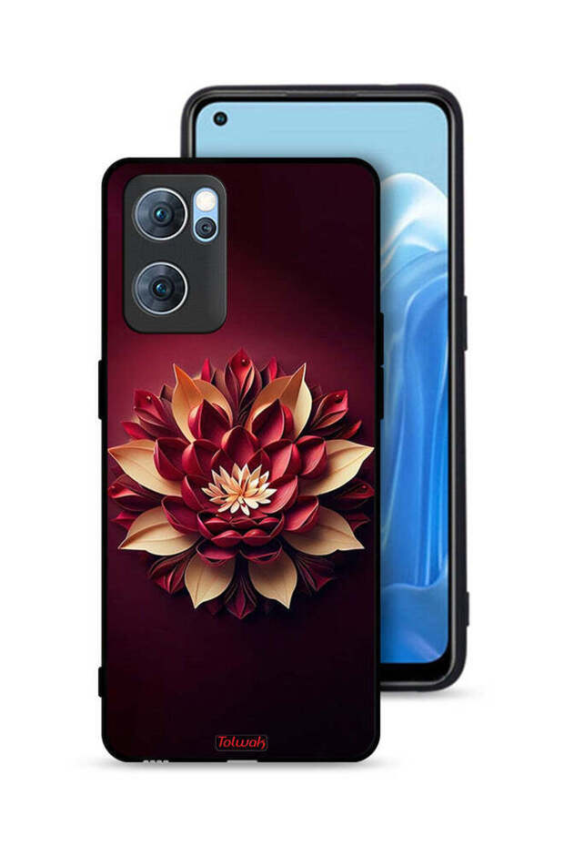 غطاء حماية لهاتف Oppo Reno7 5G بتصميم زهور تجريدية