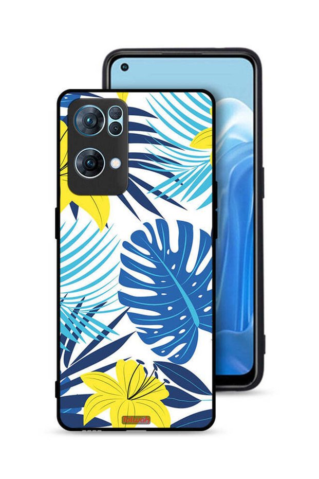 غطاء حماية لهاتف Oppo Reno7 Pro 5G برسومات ريش وزهور