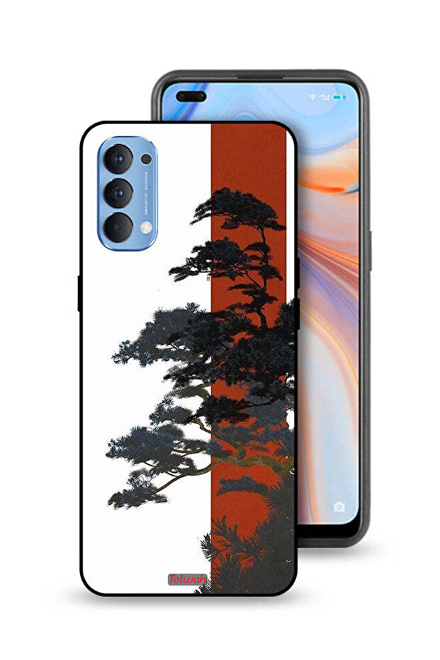 غطاء حماية لهاتف Oppo Reno4 4G بتصميم شجرة