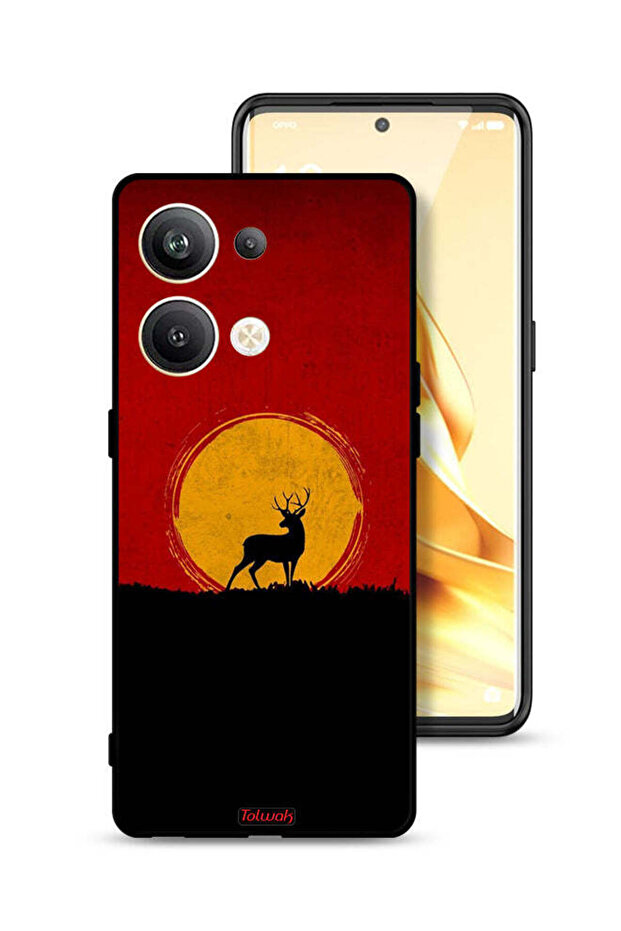 غطاء حماية Oppo Reno9 Pro Plus 5G بتصميم غزال وقمر