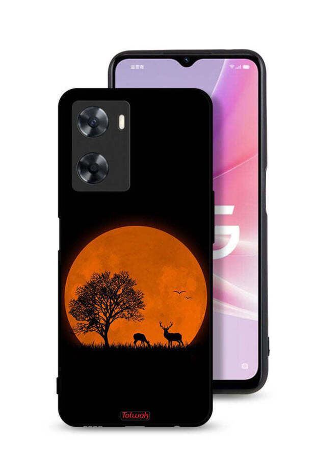 غطاء حماية لهاتف Oppo A57s - فن القمر المسائي