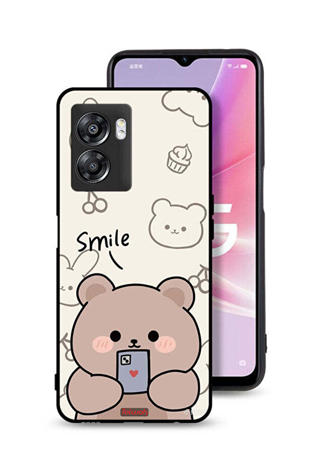 غطاء حماية لهاتف Oppo A57 5G برسومات الدب المبتسم