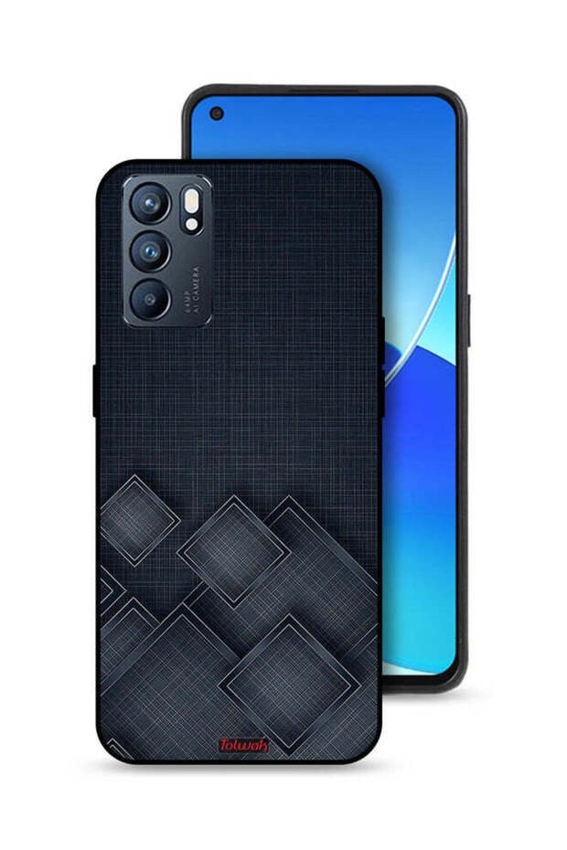Oppo Reno6 5G Protective Case Cover Squares Pattern On Cloth