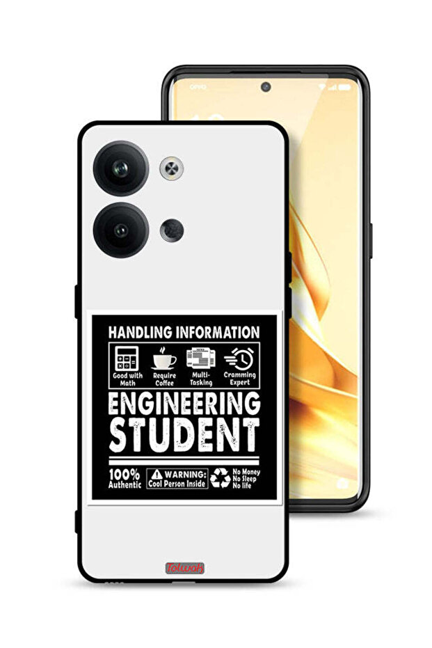 غطاء حماية لهاتف Oppo Reno9 Pro 5G - ملصق طالب هندسة