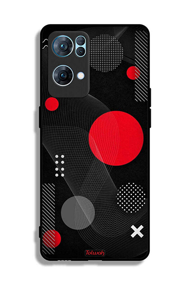 غطاء حماية لهاتف Oppo Reno7 Pro 5G بنمط دائري ومتقاطع - 2