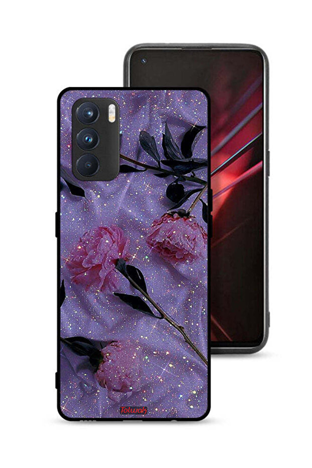 غطاء حماية لهاتف Oppo K9 Pro بنقشة ورود لامعة