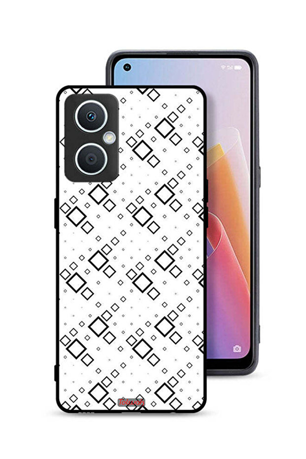 جراب حماية لهاتف Oppo A96 5G (الصين) بتصميم مربع تجريدي فني رقمي