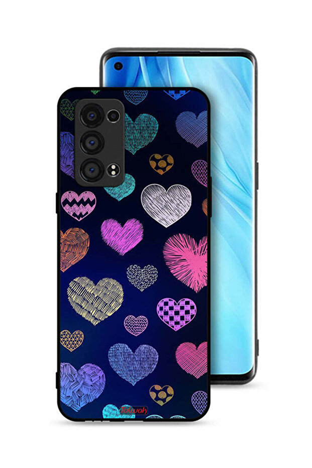 غطاء حماية لهاتف Oppo Reno6 Pro Plus 5G بنقشة قلوب داجا
