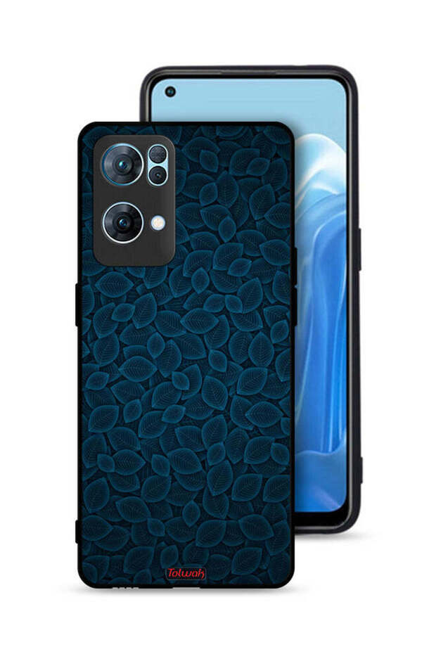غطاء حماية لهاتف Oppo Reno7 Pro 5G بنقشة أوراق فنية رقمية
