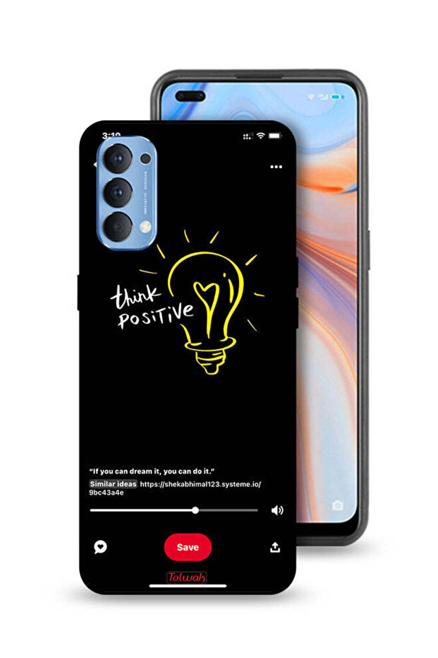 غطاء حماية لهاتف Oppo Reno4 4G - فكر بإيجابية