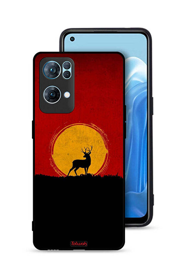 غطاء حماية Oppo Reno7 Pro 5G بتصميم غزال وقمر