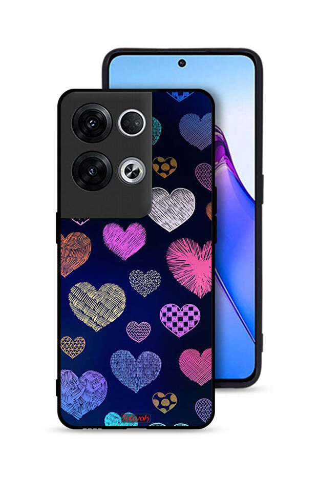 غطاء حماية لهاتف Oppo Reno8 Pro Plus 5G بنقشة قلوب داجا
